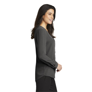 Port Authority Women's Long Sleeve Button-Front Blouse.